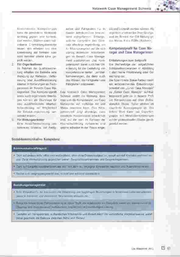 Vorschauseite 2: Kompetenzprofil für Case Manager und Case Managerinnen