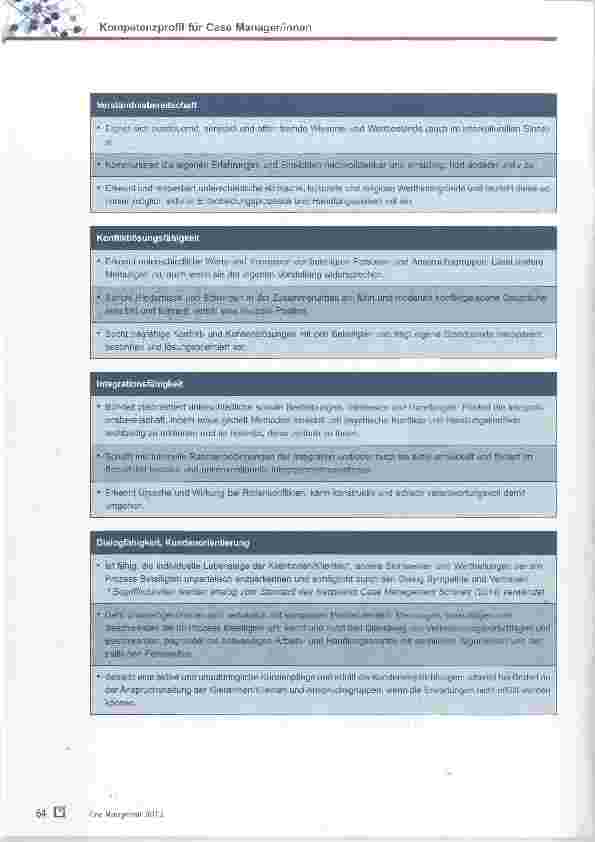 Vorschauseite 3: Kompetenzprofil für Case Manager und Case Managerinnen