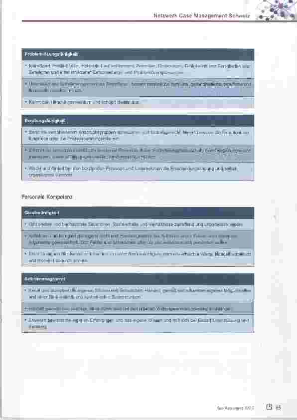 Vorschauseite 4: Kompetenzprofil für Case Manager und Case Managerinnen