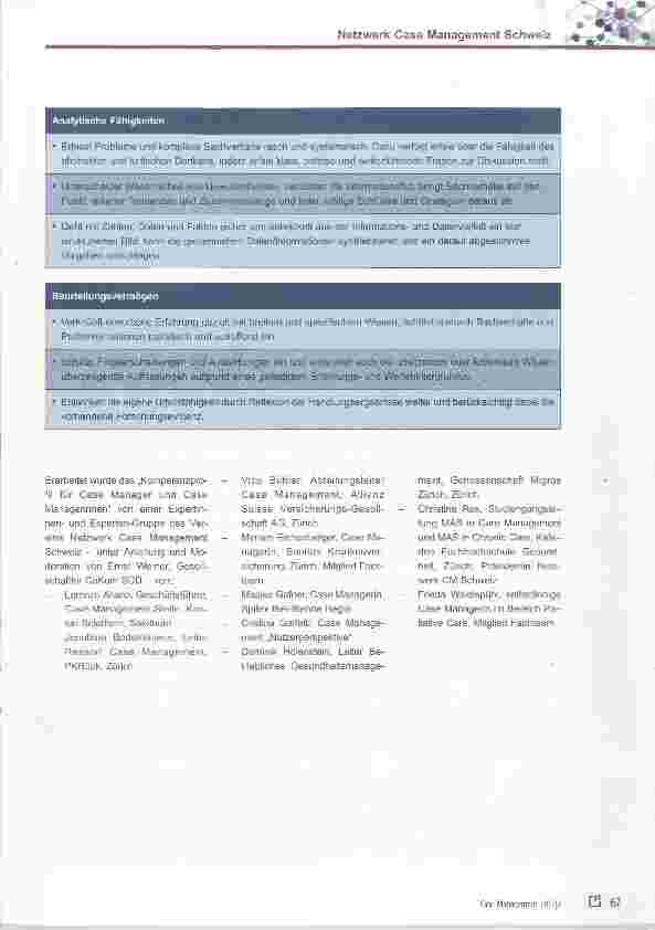 Vorschauseite 6: Kompetenzprofil für Case Manager und Case Managerinnen