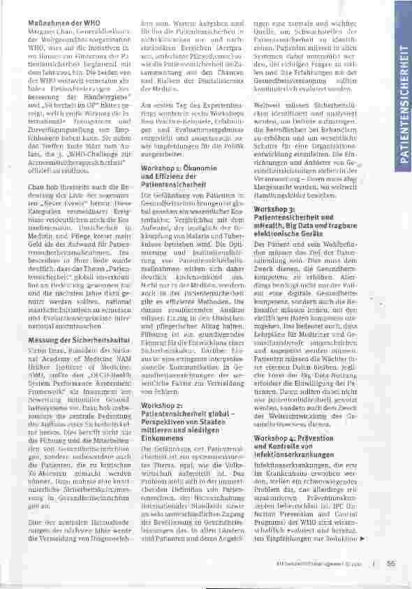 Vorschauseite 2: Patientensicherheit als weltweite Initiative