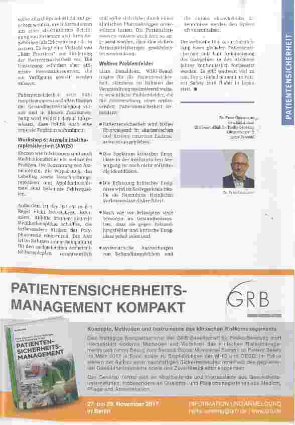 Vorschauseite 4: Patientensicherheit als weltweite Initiative