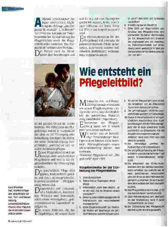 Vorschauseite 1: Wie entsteht ein Pflegeleitbild?
