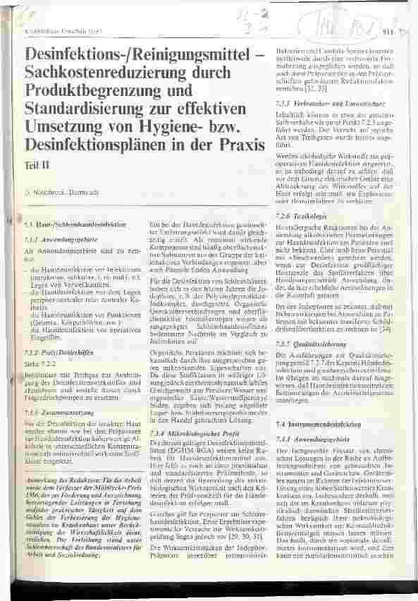 Vorschauseite 1: Desinfektions-/Reinigungsmittel-Sachkostenreduzierung durch Produktbegrenzung und Standardisierung zur effektiven Umsetzung von Hygieneplänen