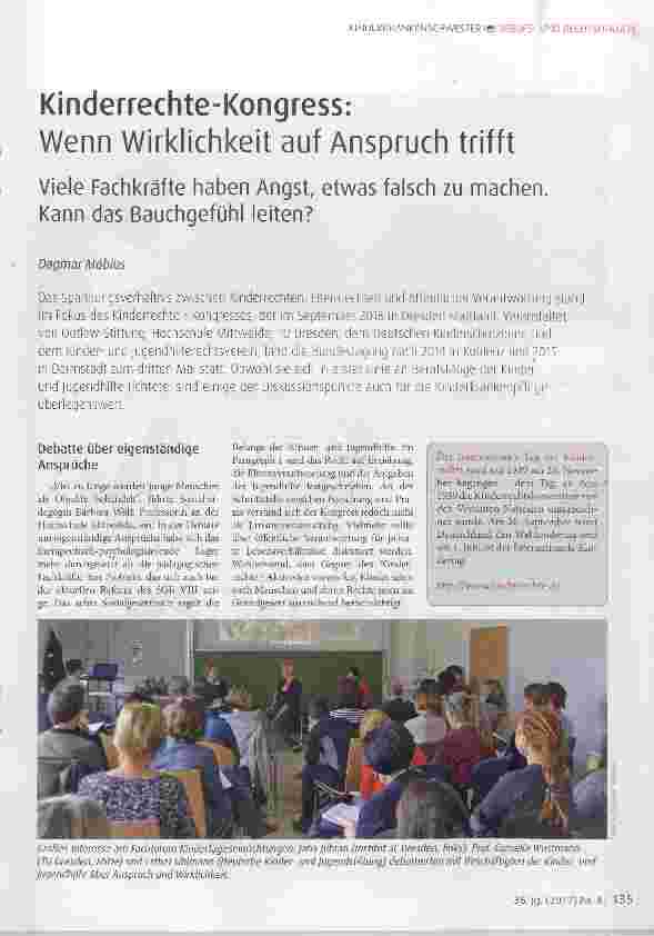 Vorschauseite 1: Kinderrechte-Kongress: Wenn Wirklichkeit auf Anspruch trifft