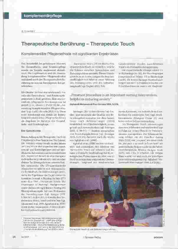 Vorschauseite 1: Therapeutische Berührung - Therapeutic Touch