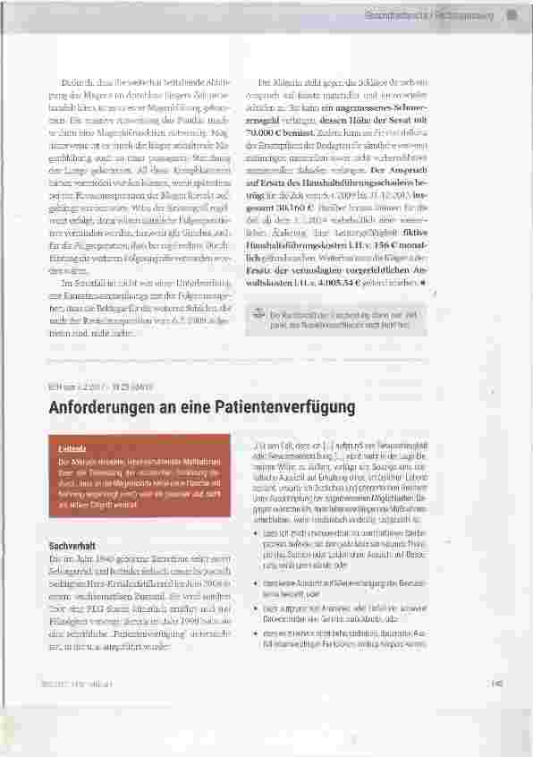 Vorschauseite 1: Anforderungen an eine Patientenverfügung