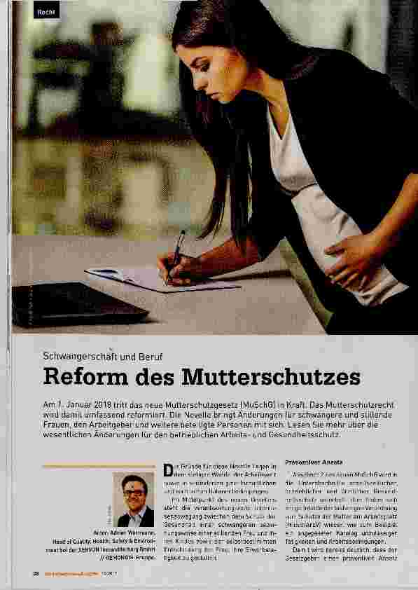 Vorschauseite 1: Reform des Mutterschutzes