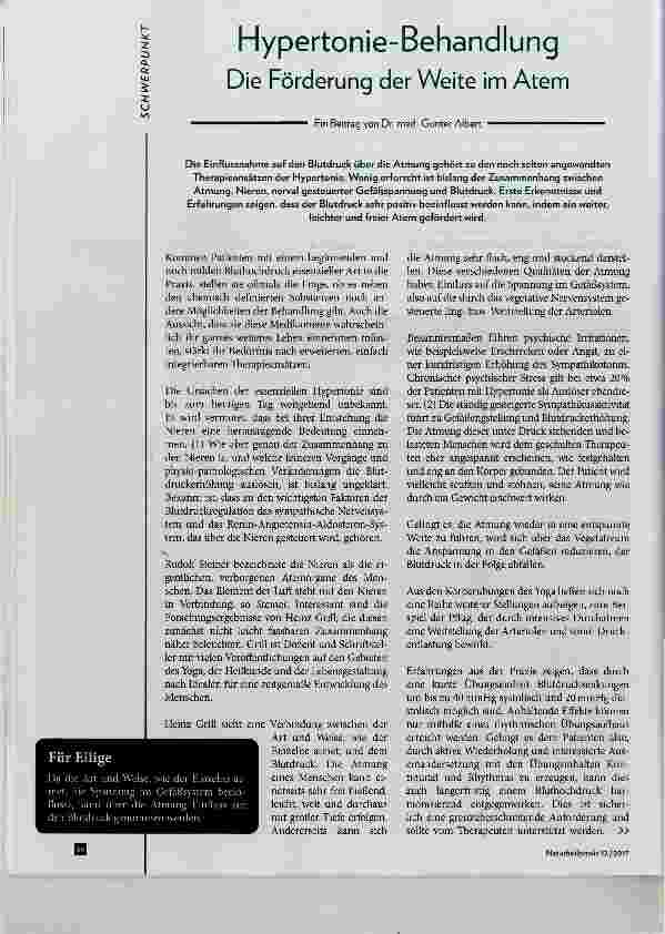 Vorschauseite 1: Hypertonie-Behandlung