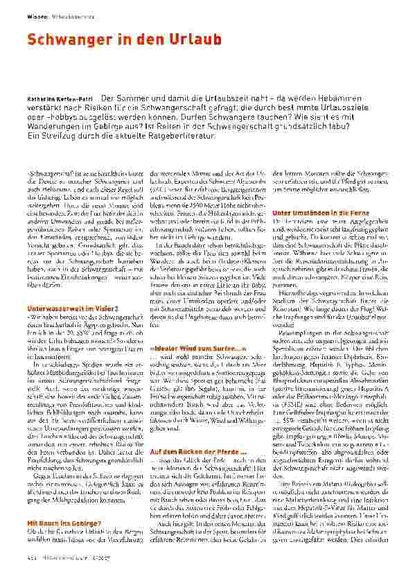 Vorschauseite 1: Schwanger in den Urlaub