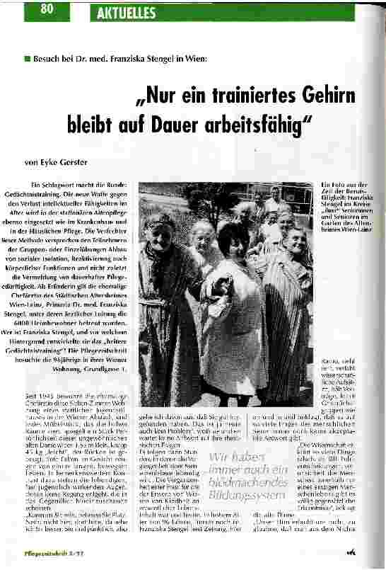 Vorschauseite 1: Nur ein trainiertes Gehirn bleibt auf Dauer arbeitsfähig