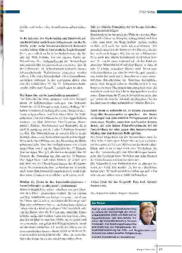 Vorschauseite 2: Frühgeburt - Entscheidend ist, der Wille des Kindes