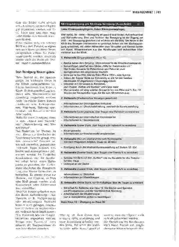 Vorschauseite 2: Klinikspaziergang zur Bewegungsförderung