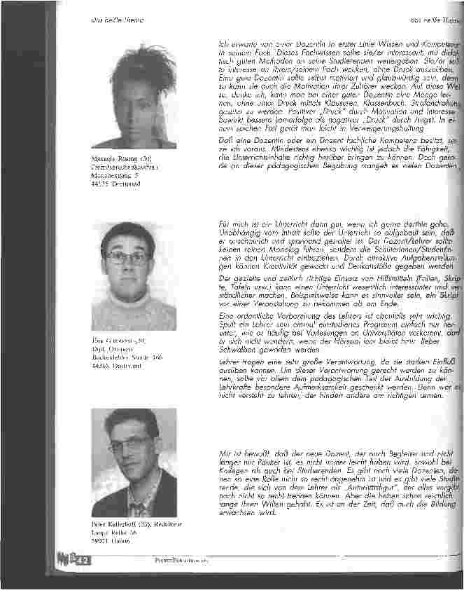 Vorschauseite 2: Was erwarten Studierende von einem Dozenten?