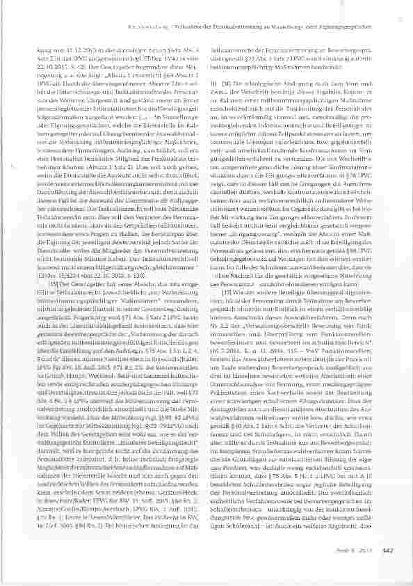 Vorschauseite 3: Teilnahme der Personalvertretung an Vorstellungsoder Eignungsgesprächen