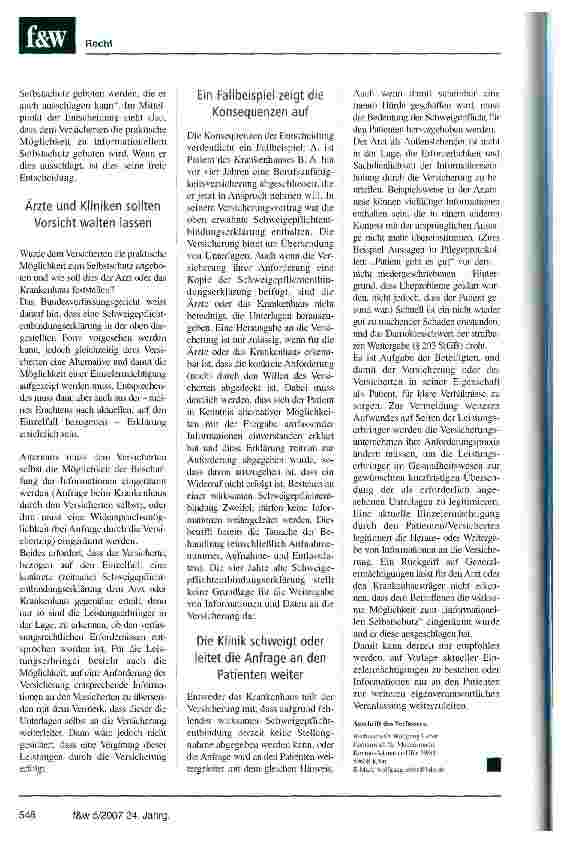 Vorschauseite 3: Der Patient hat einen informationellen Selbstschutz