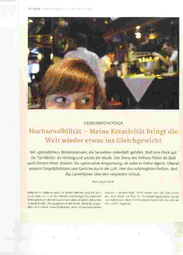 Vorschauseite 1: Hochsensibilität - Meine Kreativität bringt die Welt wieder etwas ins Gleichgewicht