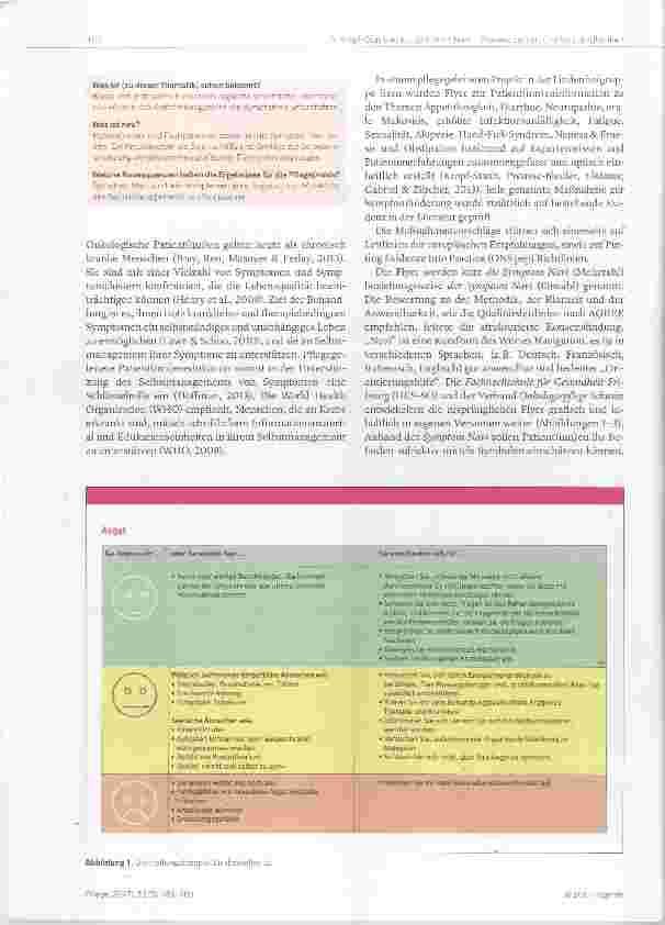 Vorschauseite 2: Flyer Symptom Navi zur Unterstützung des Selbstmanagements von Symptomen bei Krebs