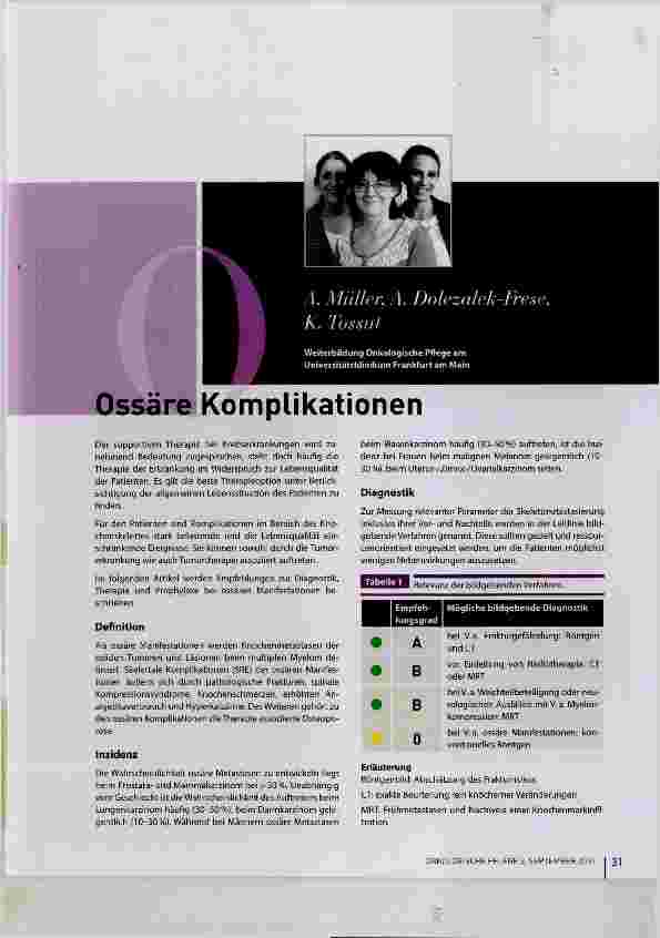 Vorschauseite 1: Ossäre Komplikationen