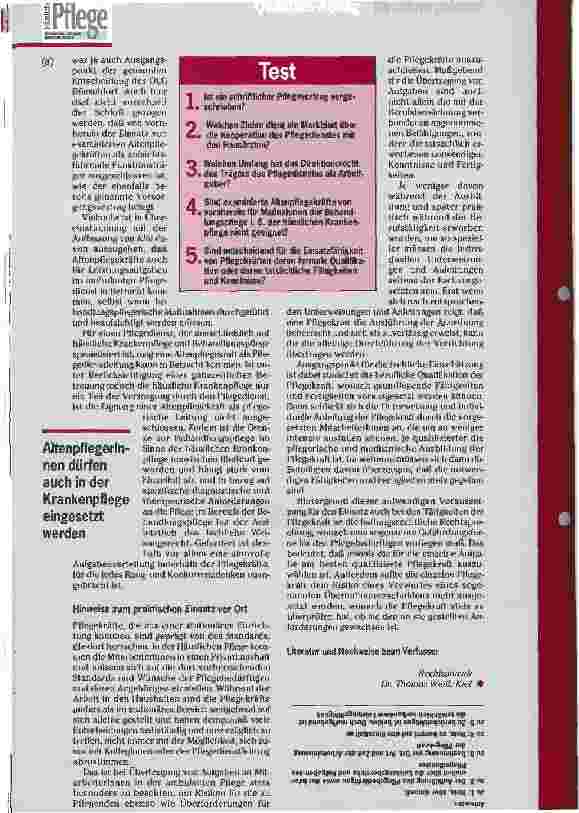 Vorschauseite 4: Rechtsprobleme in der Pflege Teil 2: Die Versorgung der Pflegebedürftigen