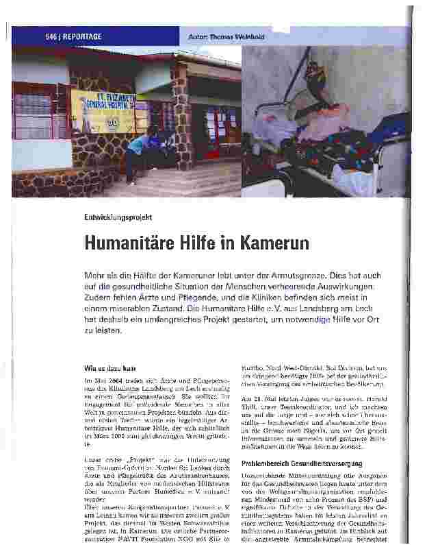 Vorschauseite 1: Entwicklungsprojekt - Humanitäre Hilfe in Kamerun