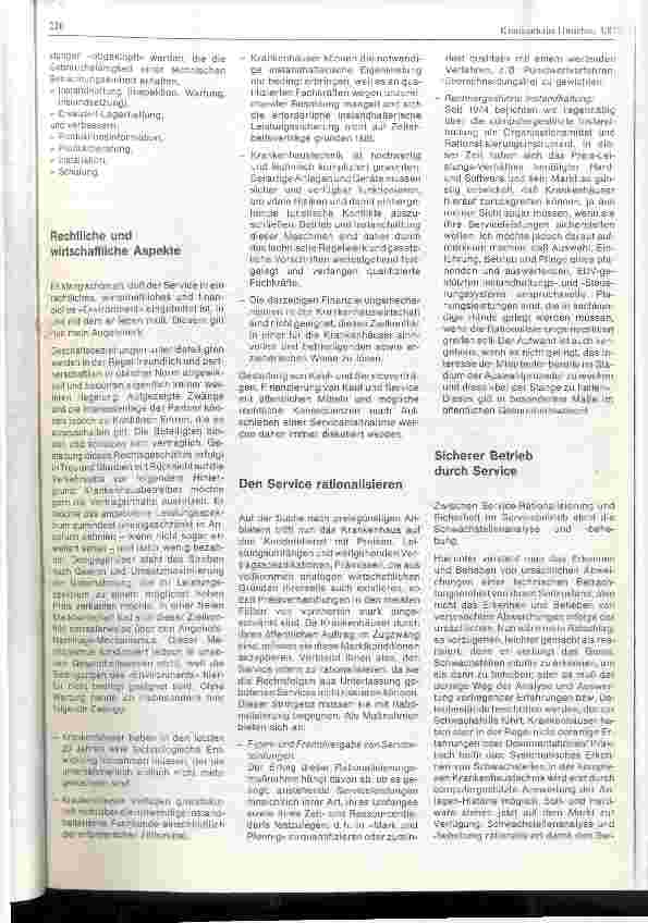 Vorschauseite 3: Gedanken zum Service-Geschehen in der Krankenhaustechnik