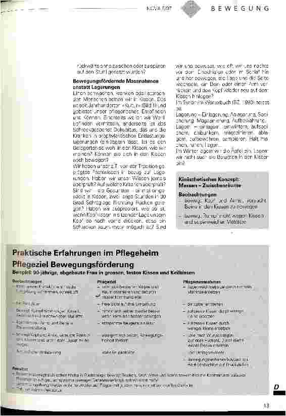 Vorschauseite 3: Bewegung ist Leben - Leben ist Bewegung Erfahrungsbericht über Bewegung im Pflegeheim