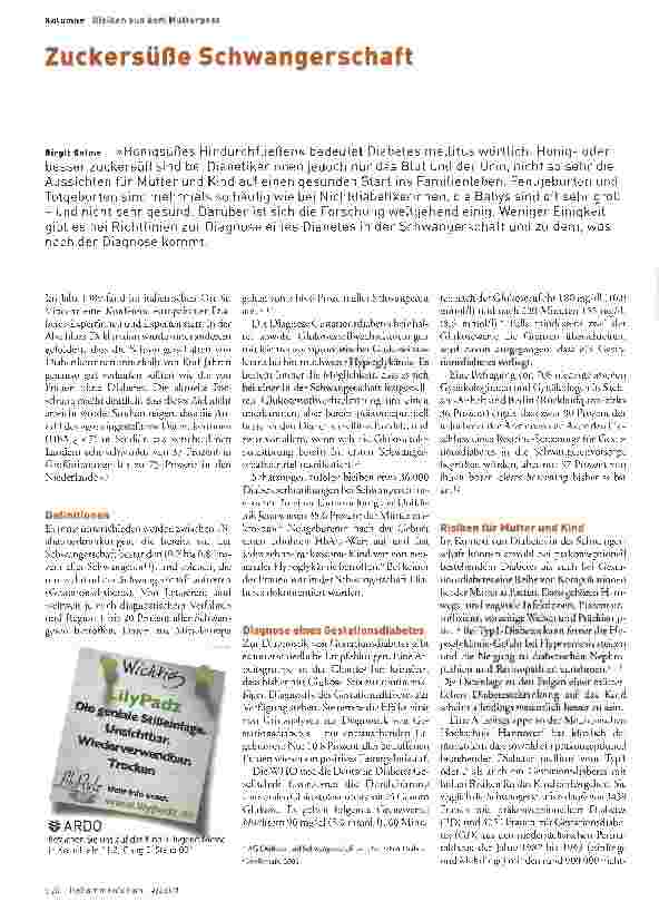 Vorschauseite 1: Zuckersüße Schwangerschaft
