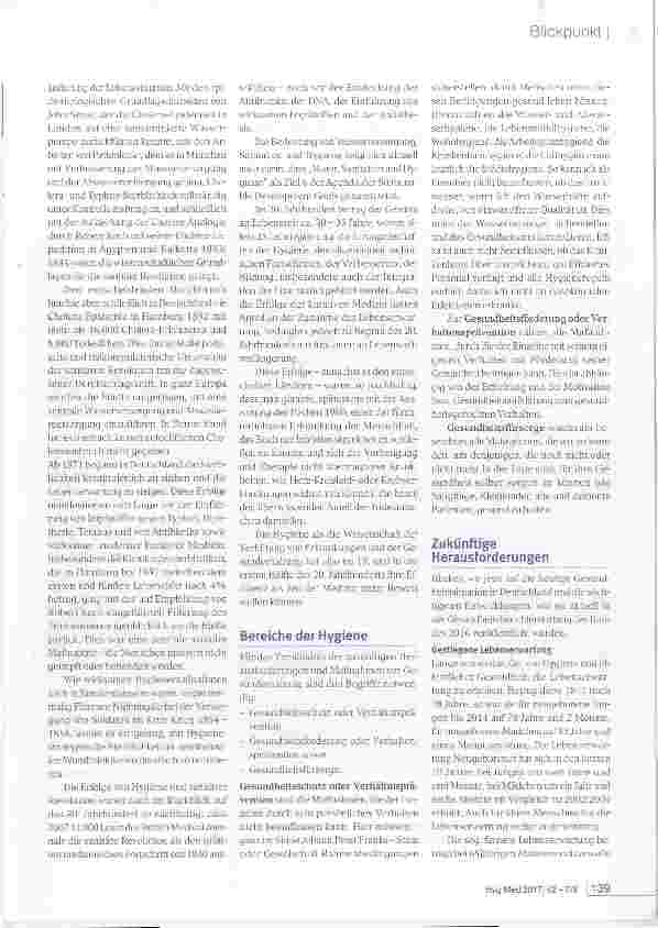 Vorschauseite 3: Hygiene eine Erfolgsgeschichte für die Öffentliche Gesundheit