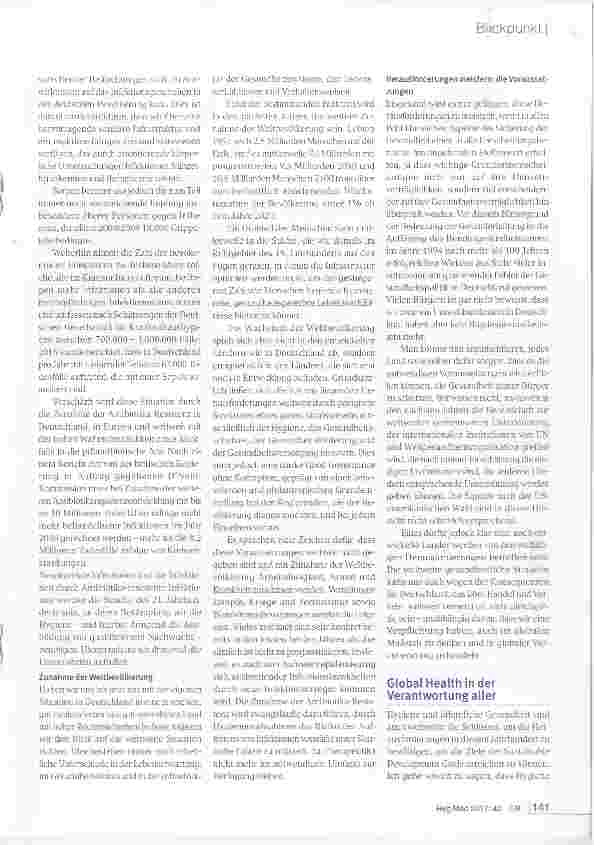Vorschauseite 5: Hygiene eine Erfolgsgeschichte für die Öffentliche Gesundheit