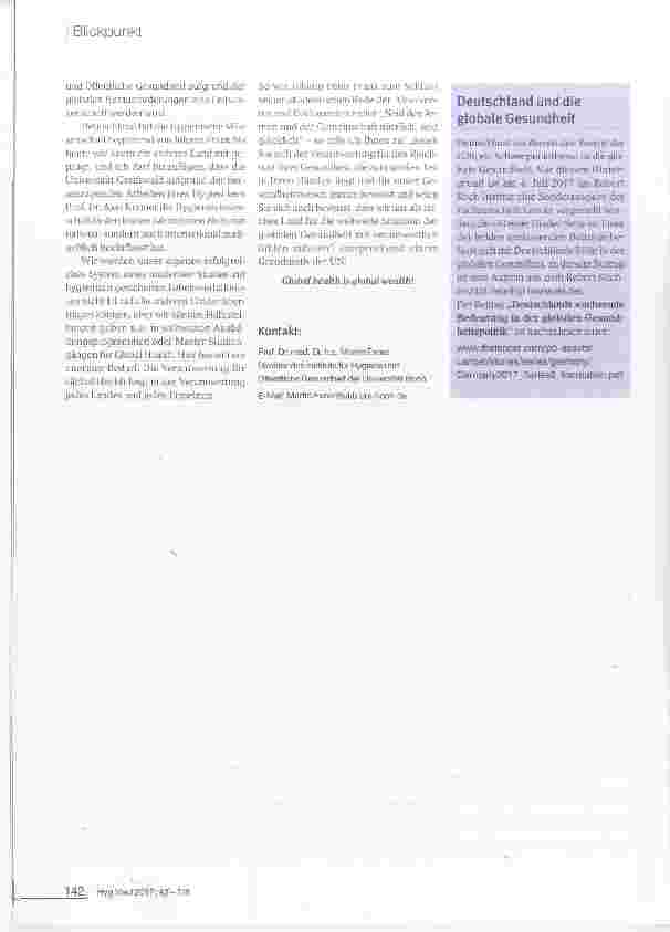 Vorschauseite 6: Hygiene eine Erfolgsgeschichte für die Öffentliche Gesundheit
