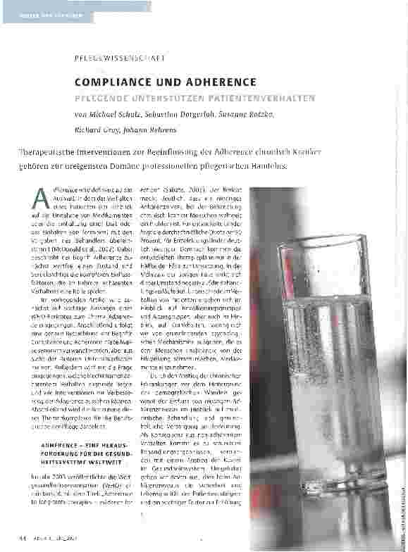 Vorschauseite 1: COMPLIAIUCE UND ADHERENCE