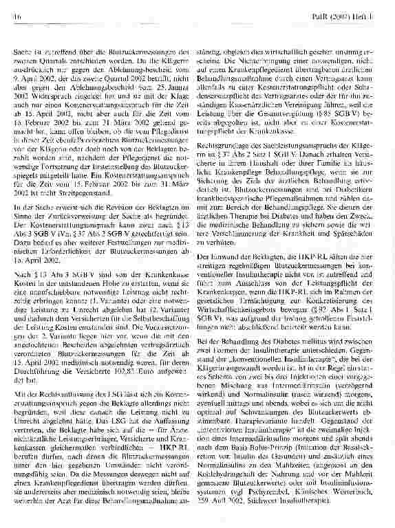 Vorschauseite 4: Zur Verordnungsfähigkeit von Dauermessungen des Blutzuckerwertes bei Diabetespatienten als Maßnahme der häuslichen Krankenpflege