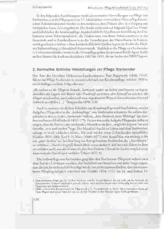 Vorschauseite 3: Historische Dimensionen von „Palliative Care Pfiege von Sterbenden im 19. Jahrhundert