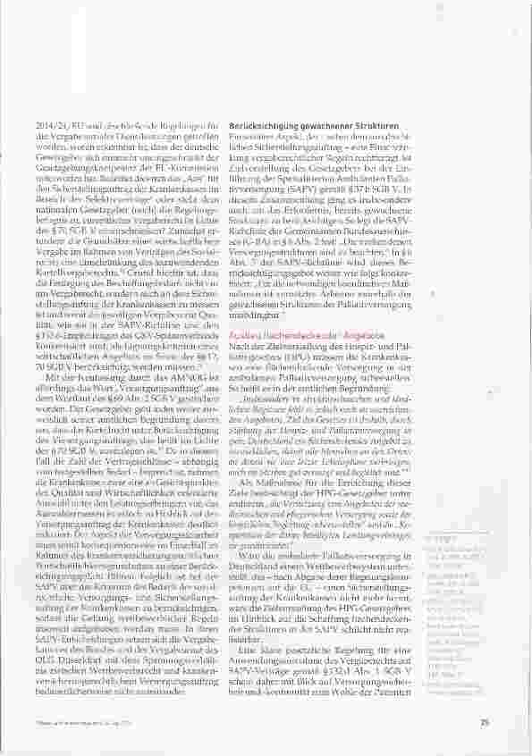 Vorschauseite 3: Vergaberecht versus Sozialrecht in der Palliatiwersorgung