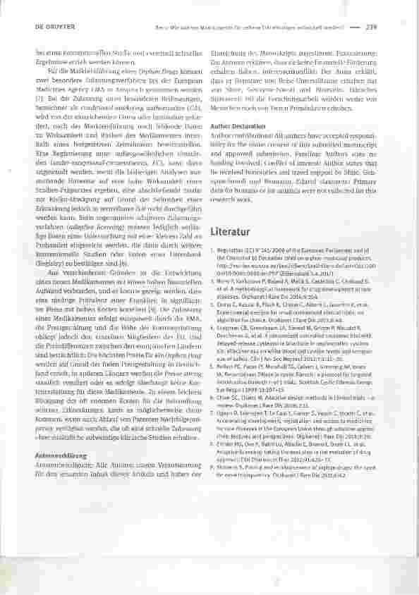 Vorschauseite 2: Wie können Medikamente für seltene Erkrankungen entwickelt werden?