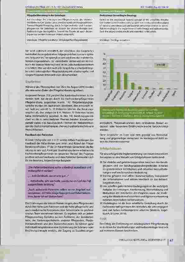 Vorschauseite 3: Pflegefachberatung in der Onkologie