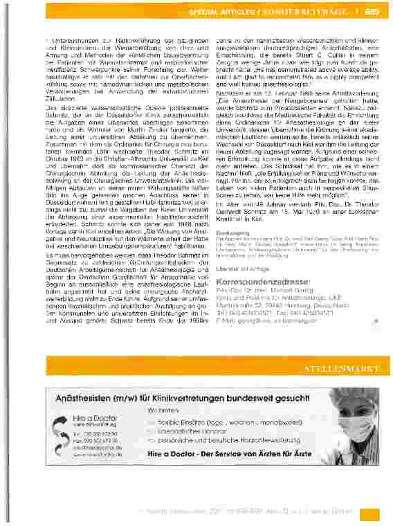 Vorschauseite 2: Die Gründungsmitglieder der Deutschen Arbeitsgemeinschaft für Anästhesiologie