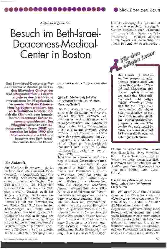 Vorschauseite 1: Besuch im Beth-Israel Deaconess-Medical-Center in Boston