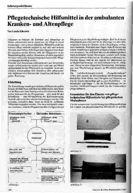 Vorschauseite 1: Pflegetechnische Hilfsmittel in der ambulanten Krankenund Altenpflege