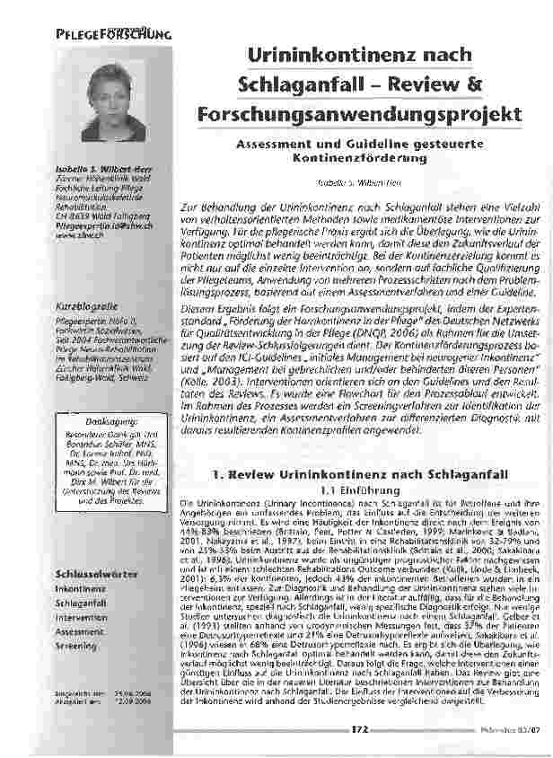 Vorschauseite 1: Urininkontinenz nach Schlaganfall