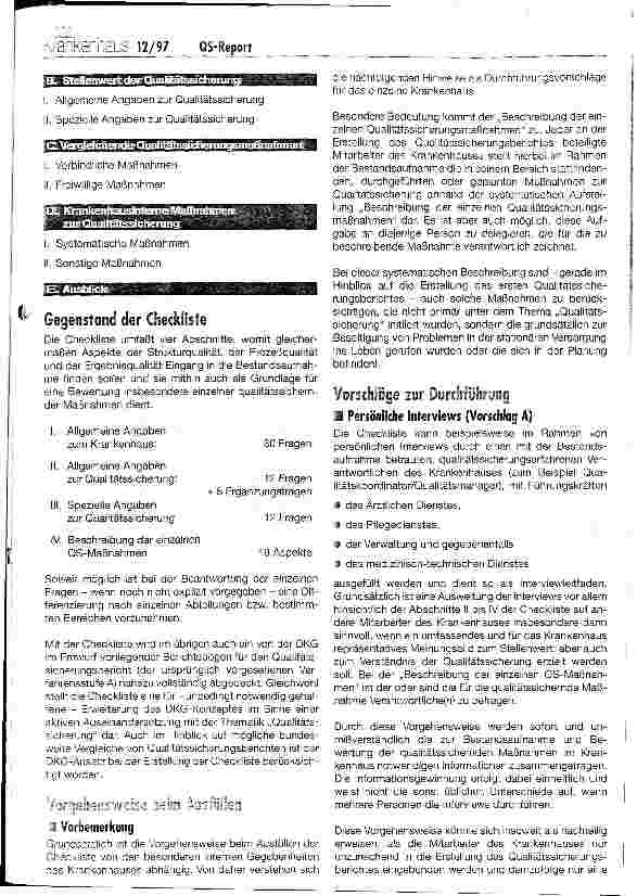 Vorschauseite 2: QS-Report Schleswig-Holstein 1997