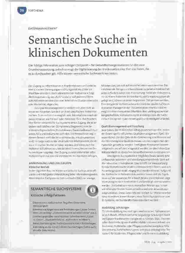 Vorschauseite 1: Semantische Suche in klinischen Dokumenten
