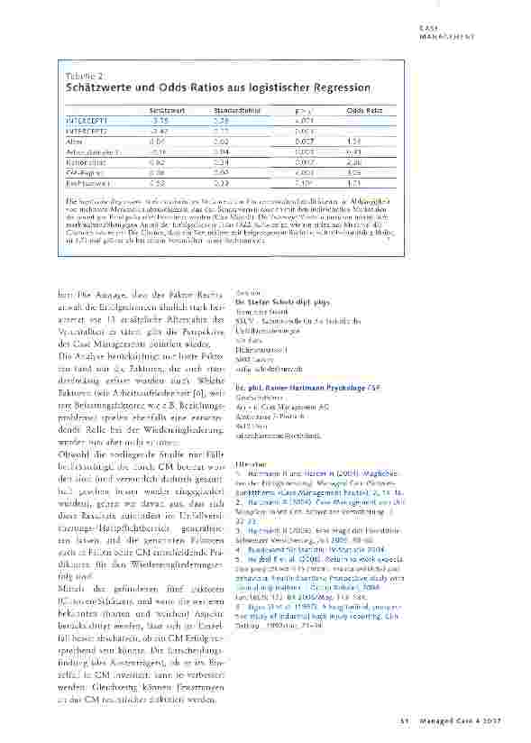 Vorschauseite 5: Case Management: den Wiedereingliederungserfolg vorhersagen