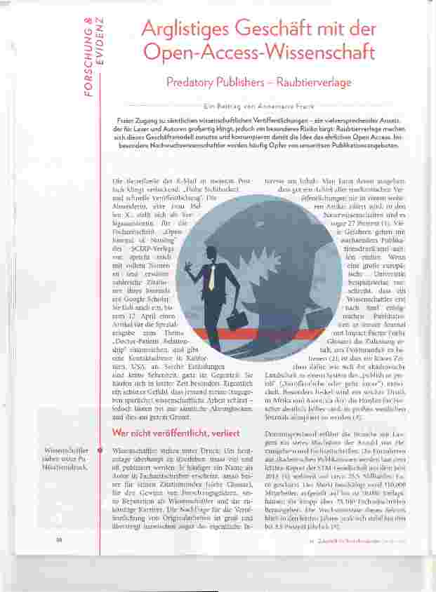Vorschauseite 1: Arglistiges Geschäft mit der Open-Access-Wissenschaft