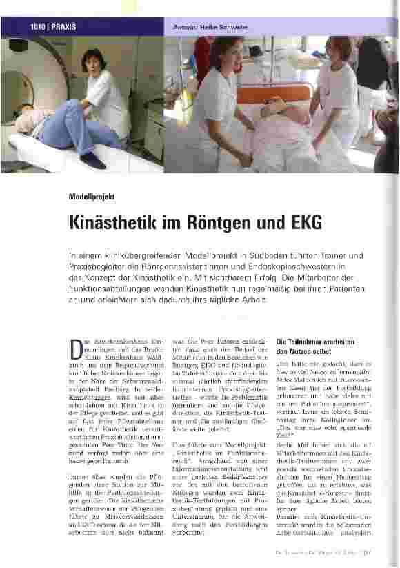 Vorschauseite 1: Kinästhetik im Röntgen und EKG