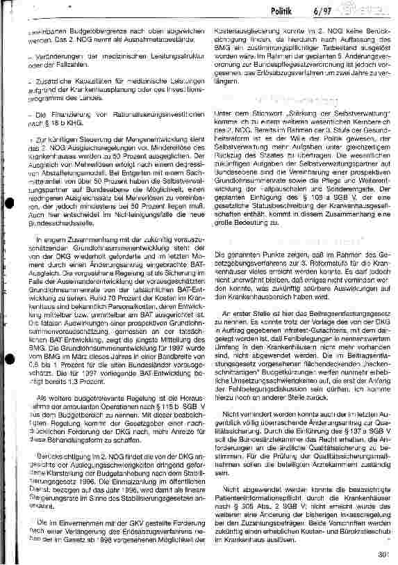 Vorschauseite 3: Die Zukunft unserer Krankenhäuser unter den neuen gesetzgeberischen Bedingungen
