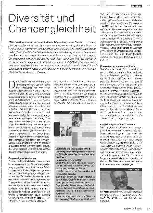 Vorschauseite 1: Diversität und Chancengleichheit