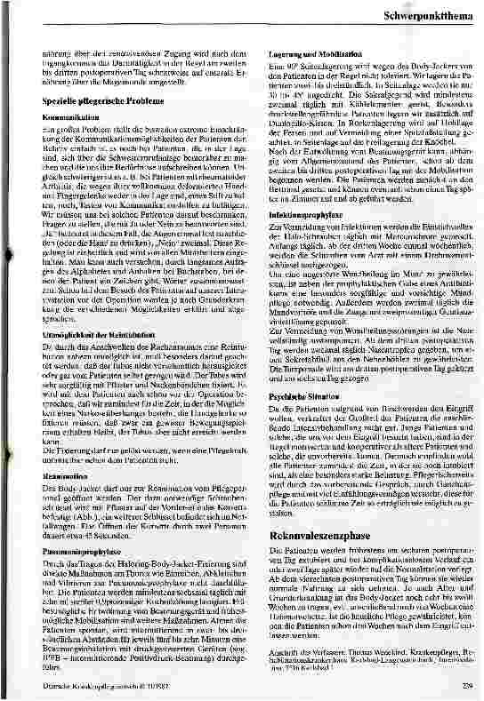 Vorschauseite 2: Intensivpflegerische Betreuung von Patienten nach transoraler Spondylodese