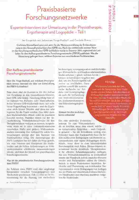 Vorschauseite 2: Praxisbasierte Forschungsnetzwerke Experteninterviews zur Umsetzung in der Physiotherapie, Ergotherapie und Logopädie - Teil 1